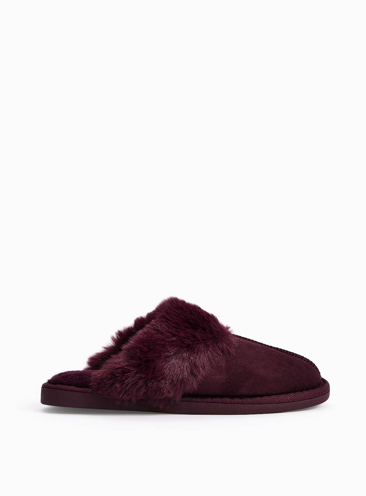 Mulberry Fur Trim Microfibre Mule Slippers S - Image 2